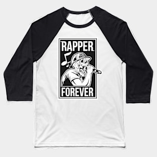 SKULL RAPPER black and white Baseball T-Shirt